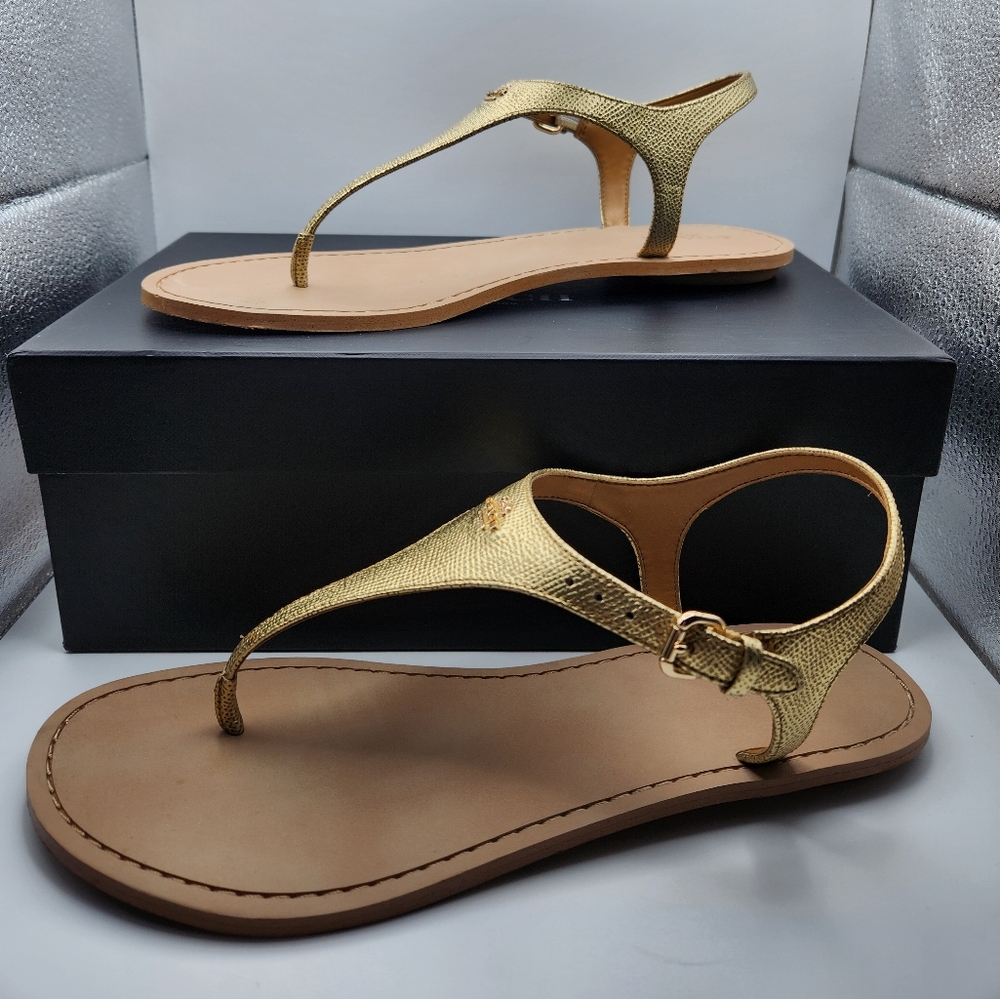 Coach Cheyanne Gold Metallic Sandals, 9M
